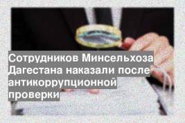 Сотрудников Минсельхоза Дагестана наказали после антикоррупционной проверки