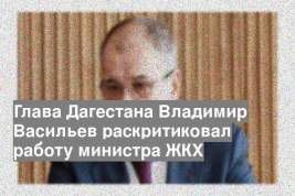 Глава Дагестана Владимир Васильев раскритиковал работу министра ЖКХ
