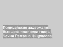 Полицейские задержали бывшего полпреда главы Чечни Рамзана Цицулаева