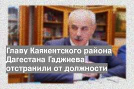 Главу Каякентского района Дагестана Гаджиева отстранили от должности