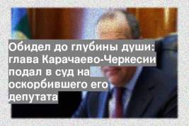 Обидел до глубины души: глава Карачаево-Черкесии подал в суд на оскорбившего его депутата