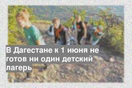 В Дагестане к 1 июня не готов ни один детский лагерь