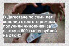 В Дагестане по семь лет колонии строгого режима получили чиновники за взятку в 600 тысяч рублей на двоих