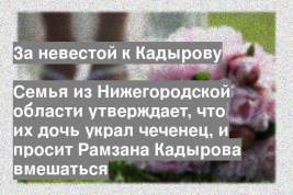 Семья из Нижегородской области утверждает, что их дочь украл чеченец, и просит Рамзана Кадырова вмешаться