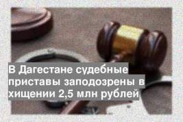 В Дагестане судебные приставы заподозрены в хищении 2,5 млн рублей