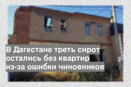 В Дагестане треть сирот остались без квартир из-за ошибки чиновников