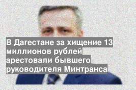 В Дагестане за хищение 13 миллионов рублей арестовали бывшего руководителя Минтранса