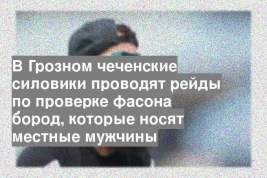 В Грозном чеченские силовики проводят рейды по проверке фасона бород, которые носят местные мужчины