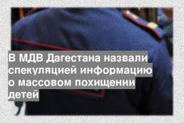 В МДВ Дагестана назвали спекуляцией информацию о массовом похищении детей