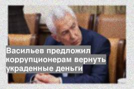 Васильев предложил коррупционерам вернуть украденные деньги